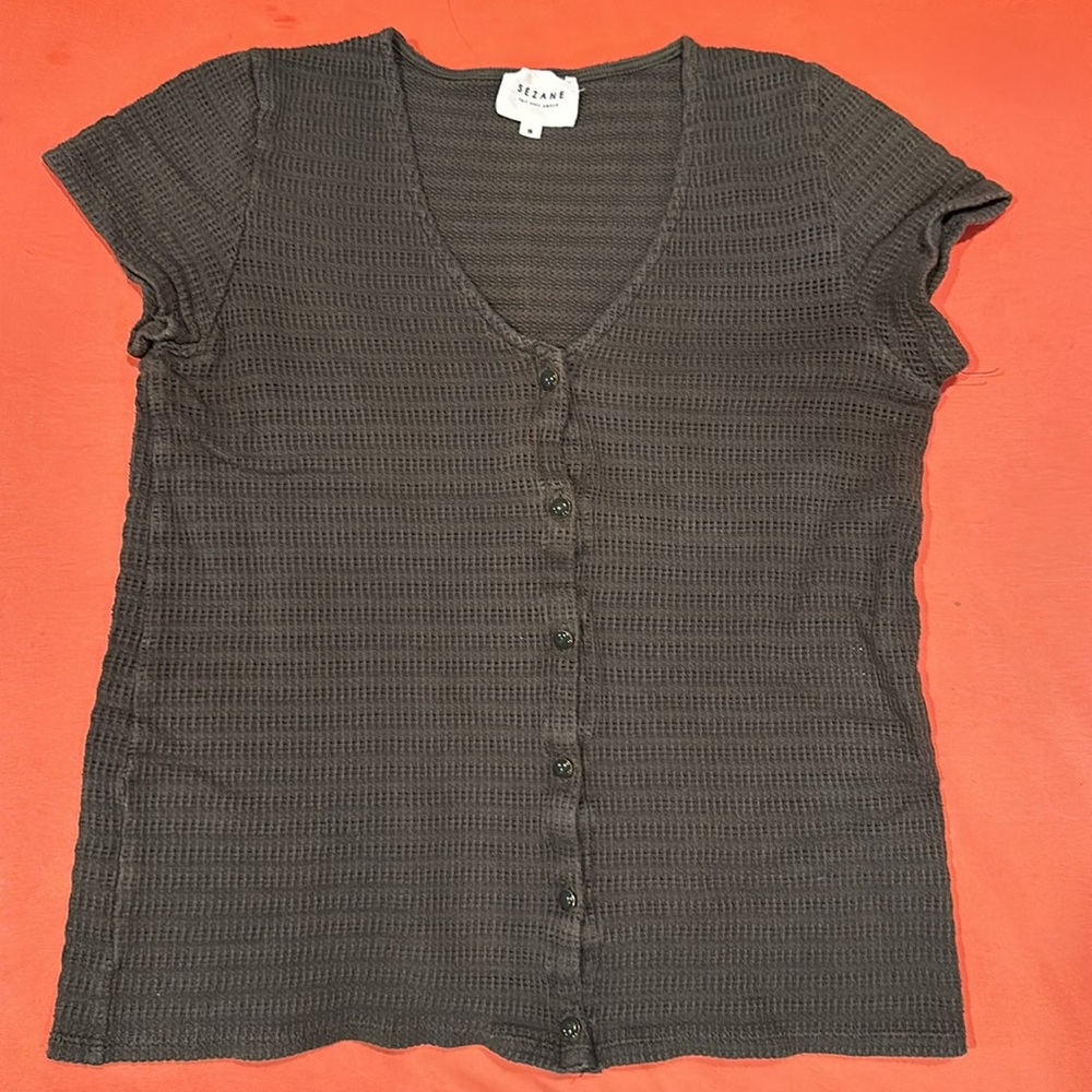 Sezane Brown Button Down Shirt